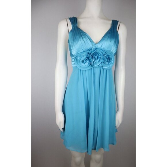 BARI JAY DRESS - WOMEN'S TURQUOISE BLUE PARTY COCKTAIL DRESS - SIZE 00 - Picture 1 of 14